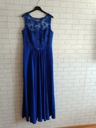 Suknia niebieska z koronką 