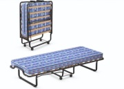 Włoskie łóżko składane metalowe BLUE 80 na 200 pianka z pamięcią kształtu