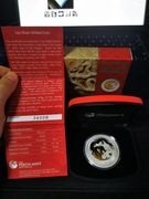 Moneta Srebrna Lunar II rok smoka wersja złocona 2012 r