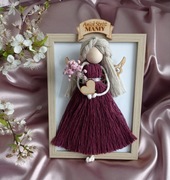 Anioł ze sznurka dla mamy rękodzieło 