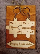 Brelok na walentynki z grawerem dla pary