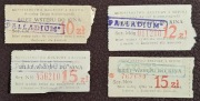 1976, Mini.Kultury i Sztuki, 4x bilet Kino Palladium, 10zł, 12zł, 15zł