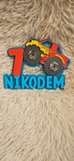 Topper Monster track imie+ wiek dziecka