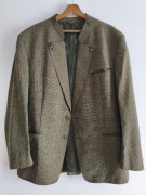 Zielona wełniana marynarka męska XL 56 bawarska myśliwska Dirndl Trevira