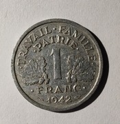 Francja 1 frank, 1942 r. (S59)