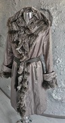 MAXMARA luksusowy płaszcz futro naturalne roz L/XL 