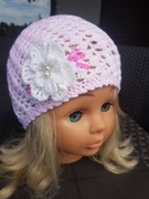 L.JK-316 Ażurowa czapka HANDMADE 44-52cm