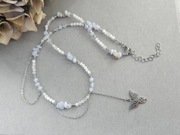 Naszyjnik z agatu, opalitu i kamienia księżycowego UNIKAT 