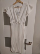 Born2Be Biała Sukienka damska M/L Z gumką w talii