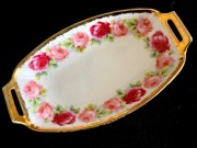 KLASYCZNE RÓŻE ZE ZŁOCENIAMI, zabytkowy paterka,Śląsk(?).