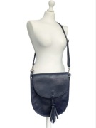 Nowa, włoska torebka, skóra naturalna, dodatkowy pasek, granatowa