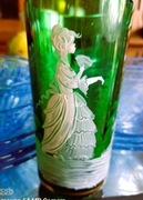 Pieknie zielone szkło z dekoracja styl  CAMEO  GLASS