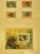 St. Lucia  1978 Mi 431-4 blok 14 ryby komplet idealna pozycja