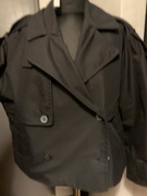 ZARA krótka kurtka trench parka hydrofobowa oversize duża