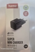 Ładowarka sieciowa Hama 30W szybkie ładowanie Supermini Gan Pd/qc czarna