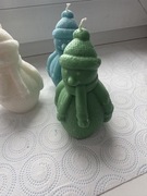 Świece sojowe ręcznie robione - zimowy bałwanek