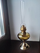 Stara francuska szklana stołowa lampa naftowa, nr 341
