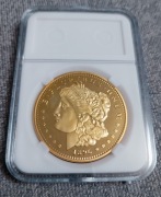 Replika monety 1896 MORGAN DOLLAR 999 FINE GOLD + kasetka