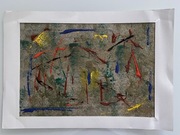 obraz Chaos '96 Cieslak action painting akryl na dykcie punk abstrakcja