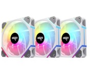 3x Wentylator chłodzenie Aigo AM12PRO PWM ARGB 120mm trzy sztuki, białe