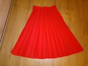 Spódnica plisowana czerwona marchewkowa suwak z boku PRL Vintage