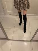 Renee skórzane kozaki za nad kolano botki na grubej traperowej podeszwie 36