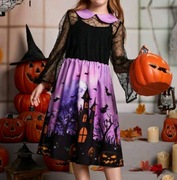 Sukienka Halloween NOWA 134 140 128 146 152 strój bal przebranie kostium
