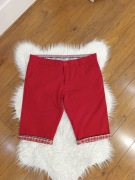Męskie czerwone szorty chino W39 bawełna elastan slim casual eleganckie