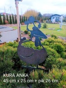 Ozdoby ogrodowe na piku stal Kury