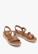 Casualowe jasnobrązowe sandały damskie ze skóry naturalnej RYŁKO 39