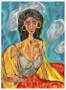 Grafika komputerowa Obraz Cyganka 51,5cm x 38cm - na PVC - wielokolorowy