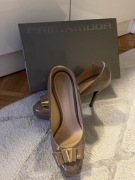 Eleganckie szpilki Prima Moda- lakierowane, nude