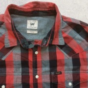 Lee koszula w kratę na napy męska czerwono szara LM