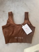Teveo stanik sportowy Gym bra top fitness brąz
