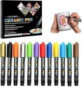 Zestaw Pisaki do Porcelany Ceramiki Wodoodporne Kolorowe 1.0mm Trwałe 