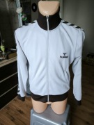 Hummel retro track jacket bluza S biała vintage rozpinana brąz 