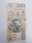 Banknot 200 zł 1994 rosnąca czcionka 