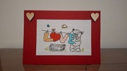 Haftowana kartka walentynkowa