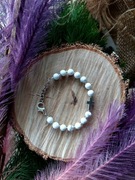 Bransoletka Różaniec Handmade Srebrny Biały Turkus