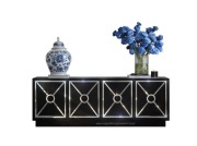 PRZEPIĘKNA CZARNO LUSTRZANA KOMODA SUPER FASON WZÓR ''X'' NA FRONTACH