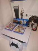 KONSOLA PS5 Z NAPĘDEM - KOMPLET. PLUS 3 lub 5 GIER + PAD + Figurka