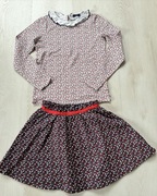 bluzka i spódniczka na gumę w serduszka Okaidi 10 140 