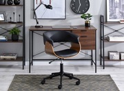 Krzesło obrotowe Manza orzech-skóra ekologiczna