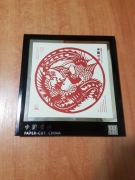 Piękny papierowy obrazek z chińskimi symbolami PAWIA