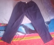 Spodnie materiałowe cienkie damskie r.XXL granatowe