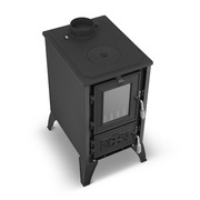 Piec kominek koza nowoczesny IGLO czarny fajerka + płyta grzewcza