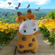 Żyrafa na szydełku , rękodzieło