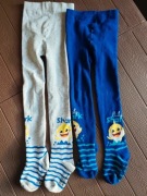 Dwie pary rajstop chłopięcych z rekinem Shark rozmiar 98