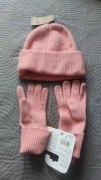 Komplet Tchibo Czapka i Rękawiczki Nowe różowe 