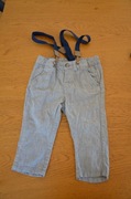 spodnie z szelkami H&M len 9-12 mcy